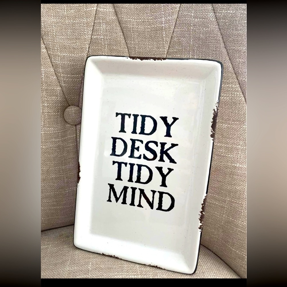Pier 1 Tidy Desk Tidy Mind ceramic dish